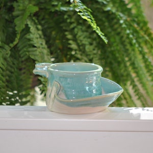 Pottery Soup and Cracker Bowl in Turquoise**READY TO SHIP