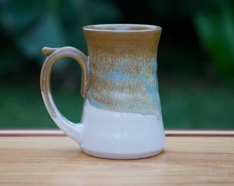 Pottery Coffee Mug in Golden Brown wheelthrown 10-12 ounces**READY TO SHIP