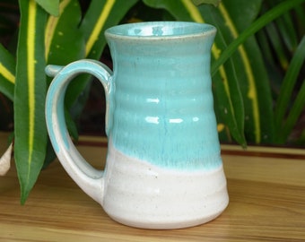 Pottery Mug in Turquoise 10 ounce**READY TO SHIP