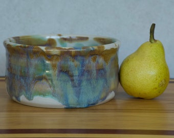 Small Pottery Bowl in Tri-Color Glaze Stoneware