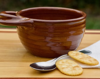 Pottery Soup Mug in Copper