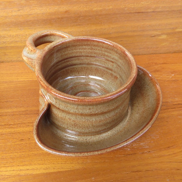 Soup and Cracker Bowl in Copper glaze wheel thrown pottery**READY TO SHIP