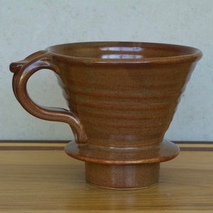 Pottery Pour Over Coffee Dripper in Copper Glaze