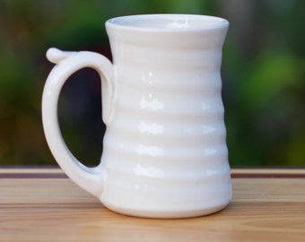 Tasse à café en poterie blanche, portée de 10 à 12 onces ** PRÊTE À L'EXPÉDITION