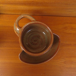 Soup and Cracker Bowl in Copper glaze wheel thrown potteryREADY TO SHIP image 3