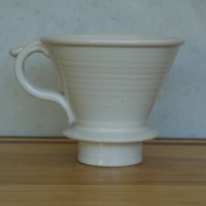 Pottery Pour Over Coffee Dripper in White Glaze image 1