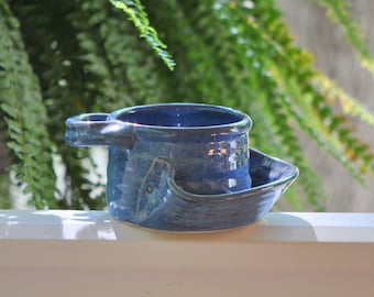 Soup and Cracker Bowl in Deep Blue Glaze**READY TO SHIP