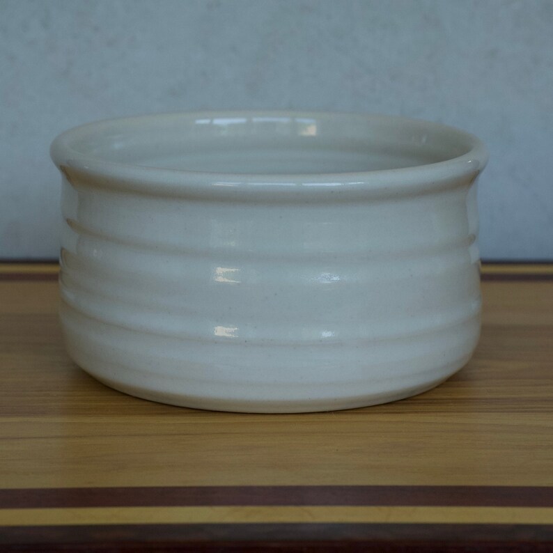 Small Pottery Bowl in Rainbow White Glaze Stoneware image 2