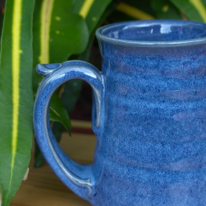 Pottery Mug in Deep Blue 10 ounceREADY TO SHIP image 2