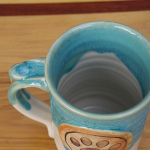 Paw Print Large 16 ounce Stoneware Coffee in Turquoise Glazeready to ship image 3