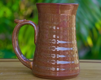 Handmade Stoneware Mug (14 oz) - Copper Glaze Coffee or Tea Mug