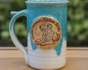 GRLS Large (16 ounce) Stoneware Coffee in Turquoise Glaze**ready to ship