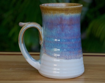Large (14 ounce) Stoneware Coffee Mug for Cofee or Tea in Rainbow Brown Glaze**READY TO SHIP