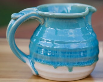 Pottery Creamer/Small Pitcher in Turquoise