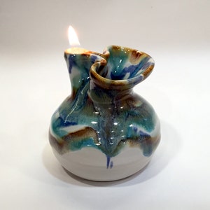 Pottery Oil Candle in Tri-color