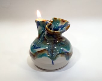 Pottery Oil Candle in Tri-color