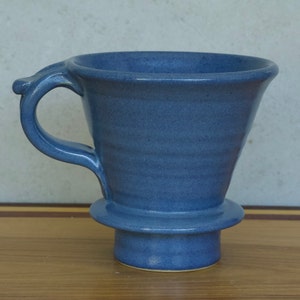 Pottery Pour Over Coffee Dripper in Deep Blue Glaze