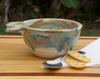 Pottery Soup Mug in Tri-color