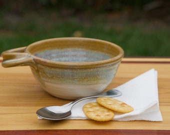 Pottery Soup Mug in Rainbow Brown