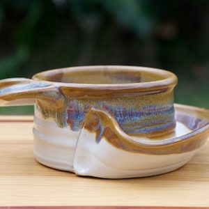 Soup and Cracker Bowl in Brown Glaze**READY TO SHIP