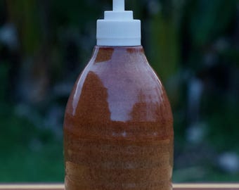 Handmade Stoneware Soap and Lotion Dispenser in Copper