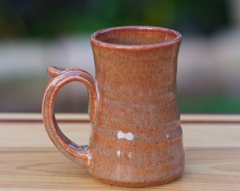 Handmade Copper Pottery Coffee Mug, Wheel-Thrown Stoneware