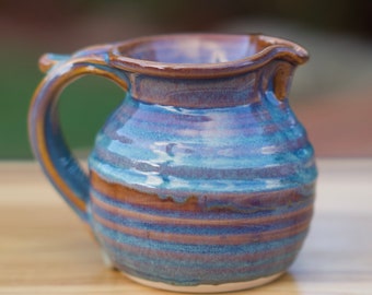 Pottery Creamer/ Small pitcher in Opal glaze