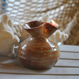 Pottery Oil Candle in Copper