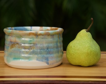 Pottery Bowl in Tri Color Glaze Stoneware