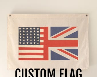 Custom Flag Canvas Banner, Personalized Wall Decor
