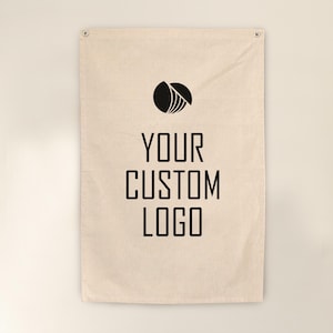 Benutzerdefinierte Text Leinwand Flagge, benutzerdefinierter Text und Logo hängende Leinwand Banner Wanddekoration, personalisierte Text Logo Wandkunst, Wohnzimmer Wanddekoration