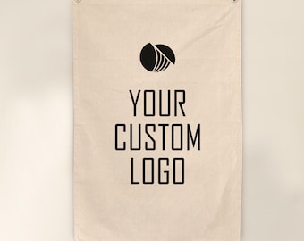 Custom Canvas Flag Banner, Personalized Text & Logo Wall Art
