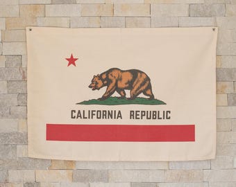California Canvas Flag, Los Angeles Hanging Canvas Banner Wall Decor, Home Wall Art, Living Room Wall Decor Pennant, Home Decor