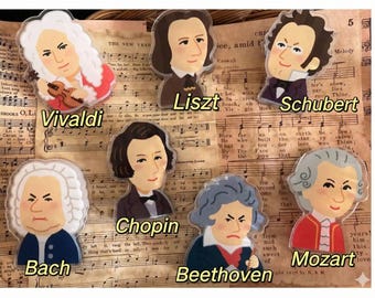 Composer Sheet Music Clips | Acrylic Piano Accessories