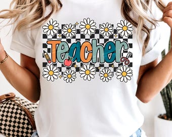 Retro Teacher PNG, Preppy Teacher PNG, Teacher Appreciation PNG, Groovy Teacher Png, Floral Teacher Png, Trendy Teacher Png, Png Sublimation