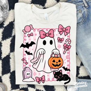 Girl Halloween PNG, Preppy Halloween PNG, Cute Ghost PNG, Halloween Png, Spooky Png, Pumpkin Halloween Shirts, Girly Halloween Shirt.