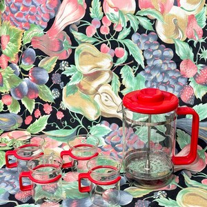 Vintage Bodum French Press Set Iconic Red Edition