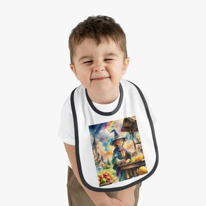 Magical Wizard Baby Bib, Cute Baby Feeding Bib, Fantasy Theme Gift, Baby Shower Gifts, Unique Kids Accessories, Halloween Baby Wear