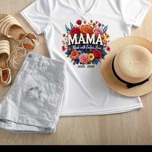 Mama Floral Bouquet T-Shirt - Gift for Mother, Mother&#39;s Day, Birthday, Floral Tee, Soft style T-Shirt ,Flower , Mom Gift, Botanical T-Shirt,