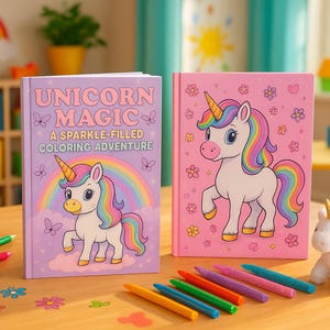 Unicorn Coloring Book for Girls: Sparkly Rainbow Adventure, Ages 4-9