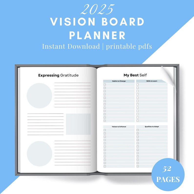 2025 Vision Board Planner | Printable Goal Setting and Dream Life ...