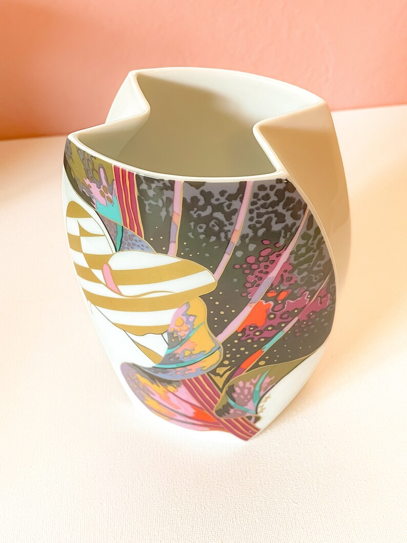 Vintage 1980s Rosenthal Calla Lily Vase / Jan Van Der Vaart / 80s