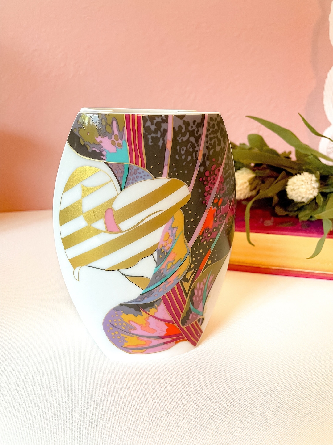 Vintage 1980s Rosenthal Calla Lily Vase / Jan Van Der Vaart / 80s