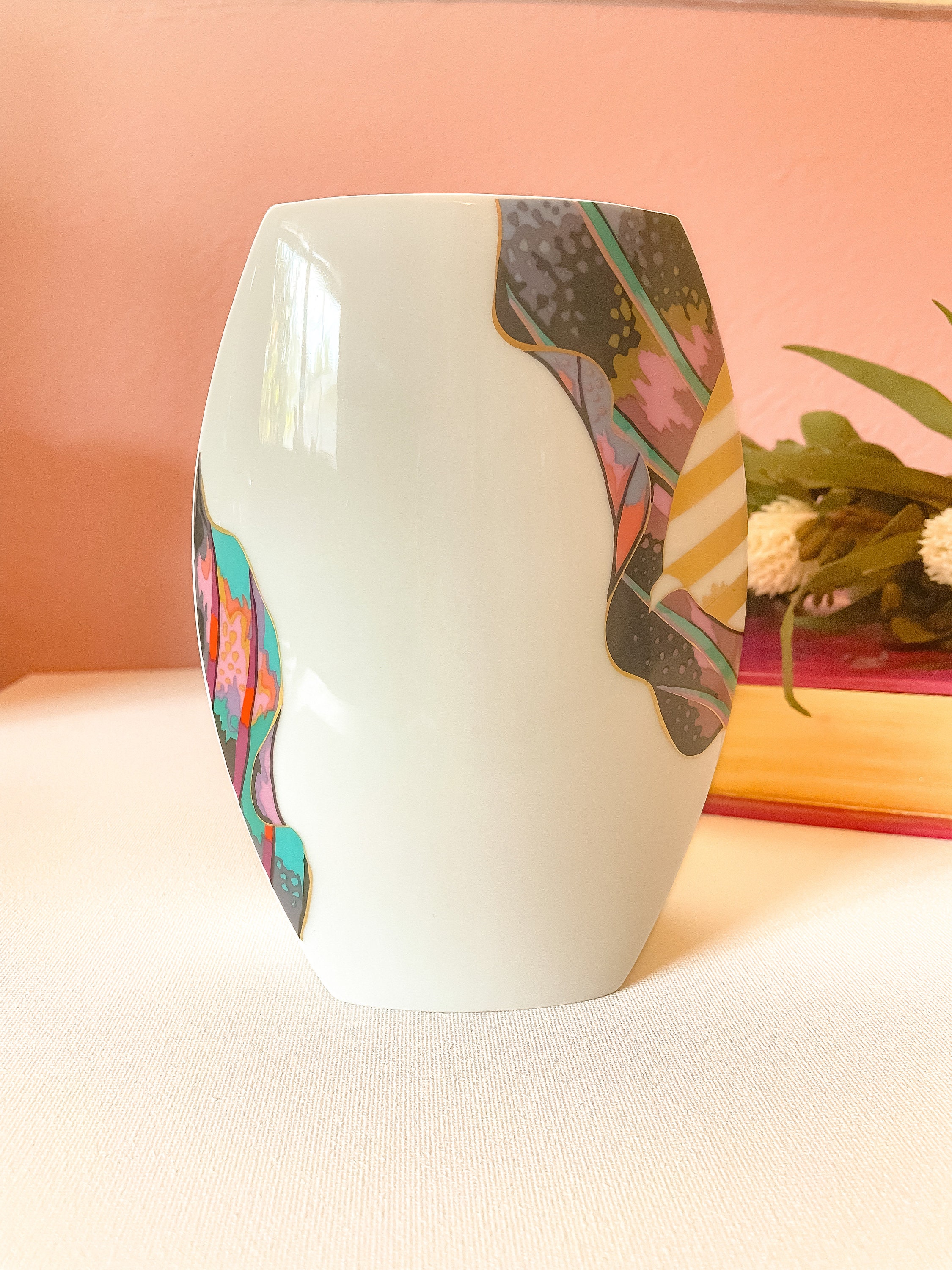 Vintage 1980s Rosenthal Calla Lily Vase / Jan Van Der Vaart / 80s