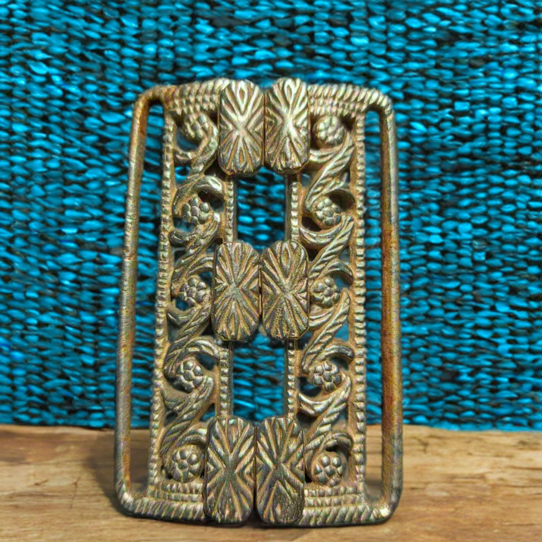 Ceinture Chic Art Nouveau Européenne En Argent Noirci - Occasion