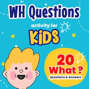 20 WHAT Questions Flash Cards for Kids | WH Questions Speech Therapy Cards | Autism and Language Development | ABA Therapy Kids Flashcards