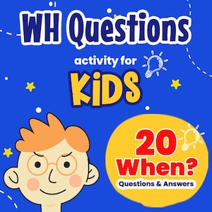 Cartes flash Quand les questions pour les enfants | WH questionne les feuilles de travail sur l'orthophonie | Autisme et développement du langage | Cartes éclair sur la thérapie ABA