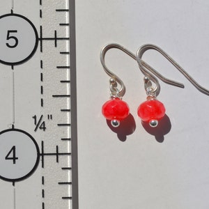 Petite Pink Jade Earrings image 2