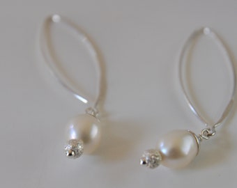 Pearl Sterling Silver Stardust Earrings