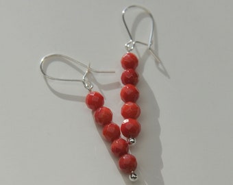 Red Bamboo Stack Earrings